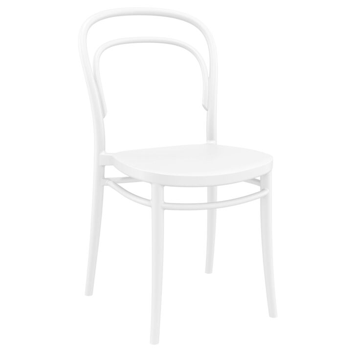 33.5" Black Patio Armless Stackable Dining Chair