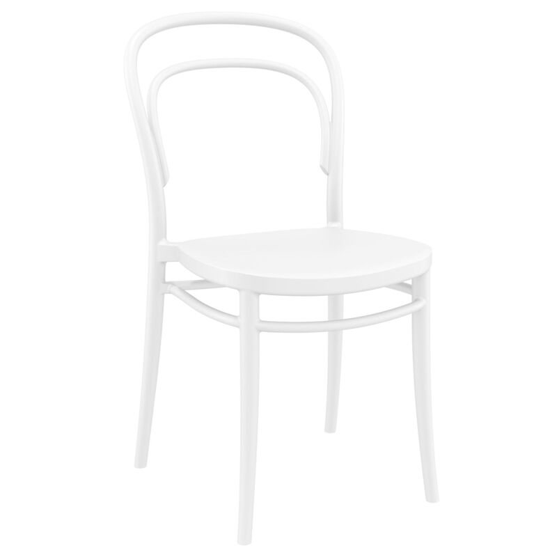 33.5" Black Patio Armless Stackable Dining Chair