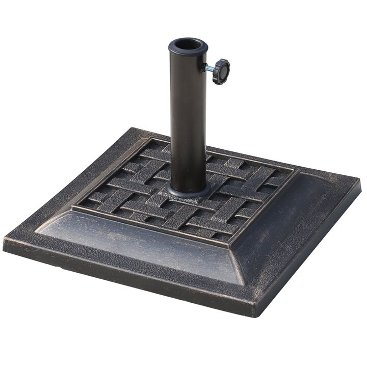Stylish Sun Shield Support: Square 20lb Bronze Resin Umbrella Base