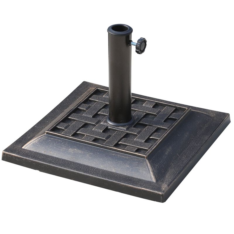 Stylish Sun Shield Support: Square 20lb Bronze Resin Umbrella Base