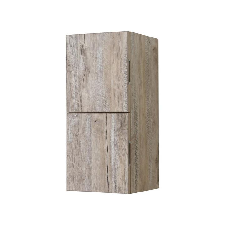 Kubebath 12 Wide by 24 High Linen Side Cabinet With Two Doors in Nature Wood Finish