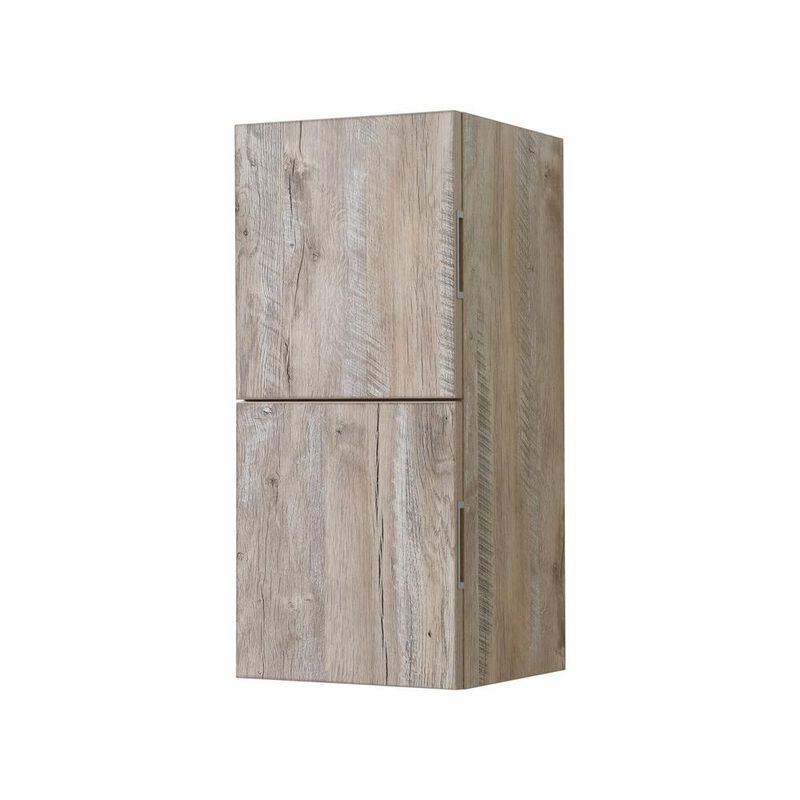 Kubebath 12 Wide by 24 High Linen Side Cabinet With Two Doors in Nature Wood Finish