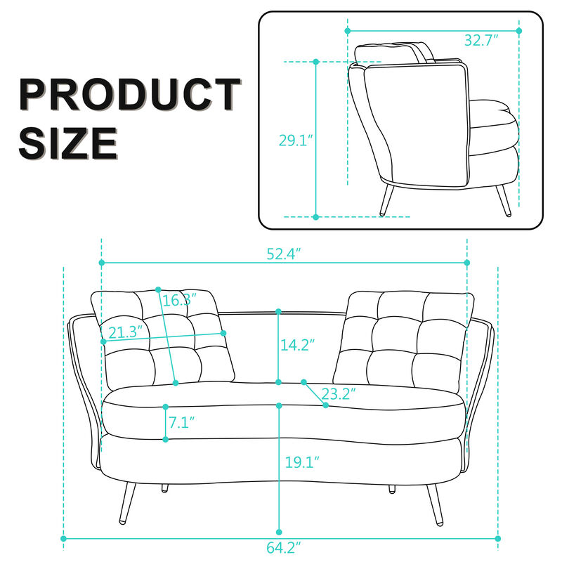Merax Upholstered Loveseat Sofa Couch