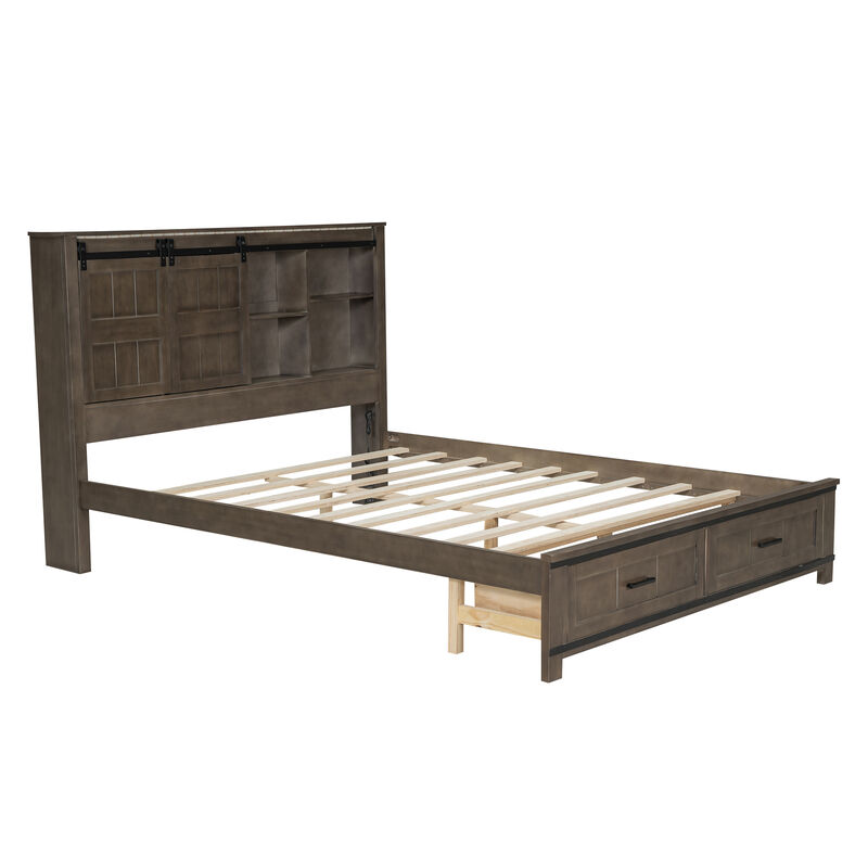 Merax LED Platform Bed with Headboard and USB