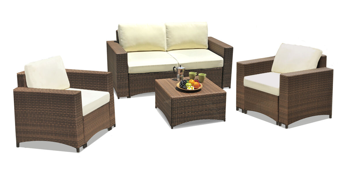 Studio Shine Collection Loveseat 2 Armchairs and coffee table conversation set