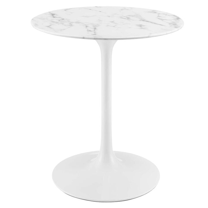 Modway - Lippa 28" Round Artificial Marble Dining Table White