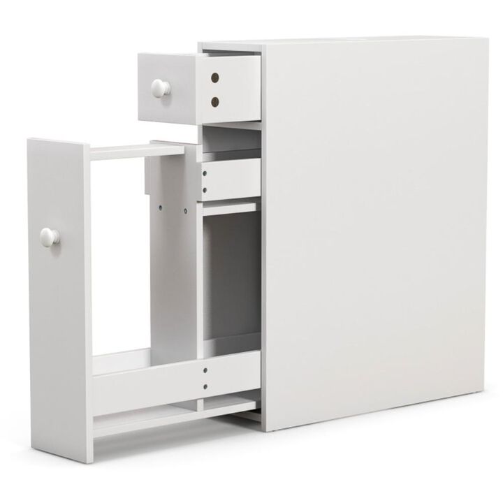 Hivvago White Bathroom Cabinet Space Saver Storage Organizer