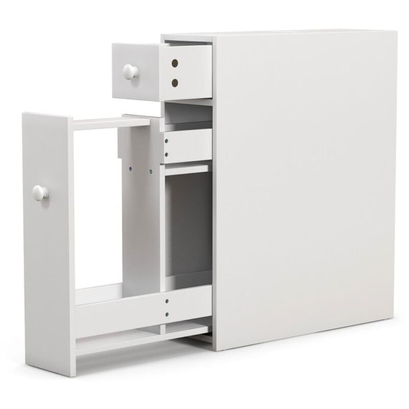 Hivvago White Bathroom Cabinet Space Saver Storage Organizer