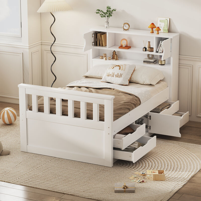 Merax Captain Platform Bed Frame with Storage