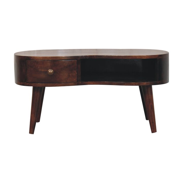 Artisan Furniture Solid Wood California Walnut Wave Coffee Table