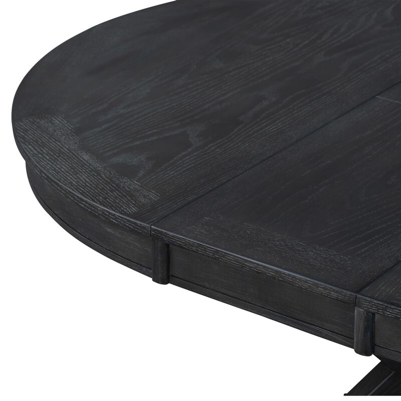 Retro Extendable Dining Table with 12" Leaf for Kitchen or Dining Room