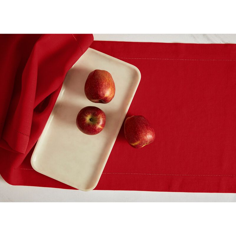 Solino Home 100% Pure Linen Table Runner | Sonoma Hemstitch
