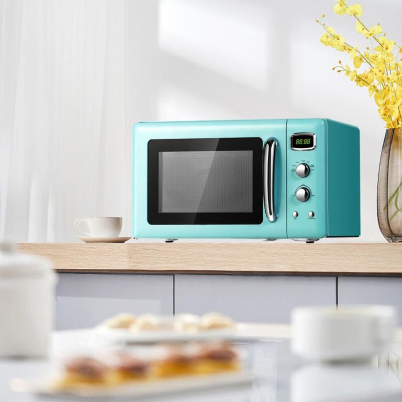 Costway 0.9 Cu.ft Retro Countertop Compact Microwave Oven