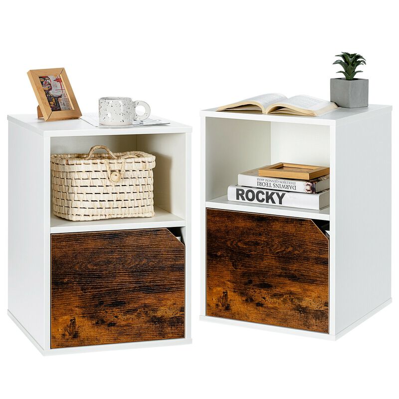 Set of 2 Nightstands Side End Table for Bedroom