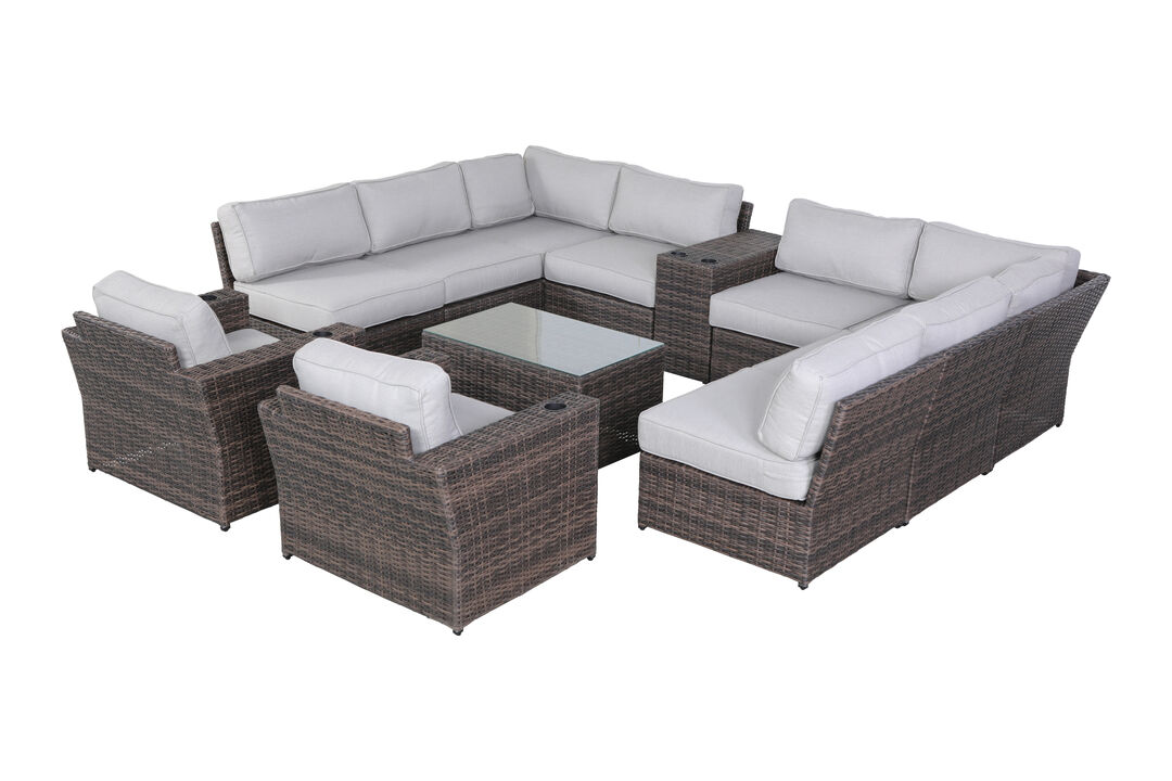 Living Source International Rattan Wicker Fully Assembled 8 - Person Seating Group with Cushions New