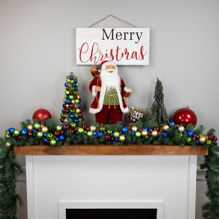 6' Multicolor 2-Finish Shatterproof Ball Christmas Garland