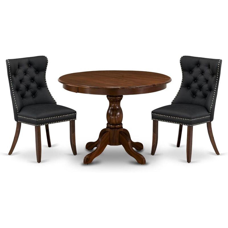 3 Piece Dining Set for Small Spaces Consists of a Round Kitchen Table