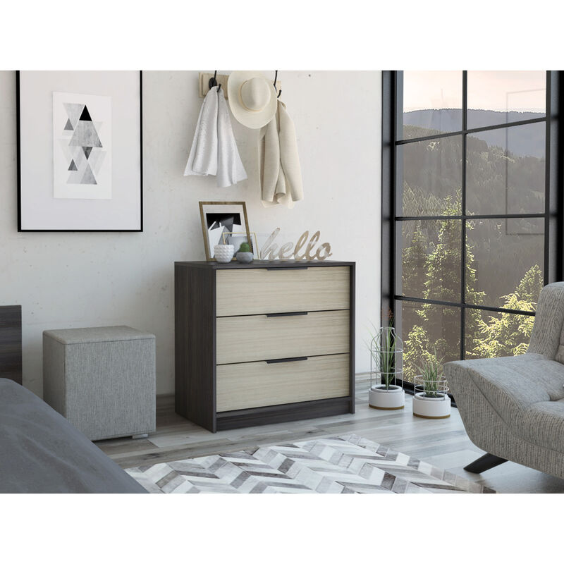Kaia 3 Drawers Dresser, Superior Top - Black Pine