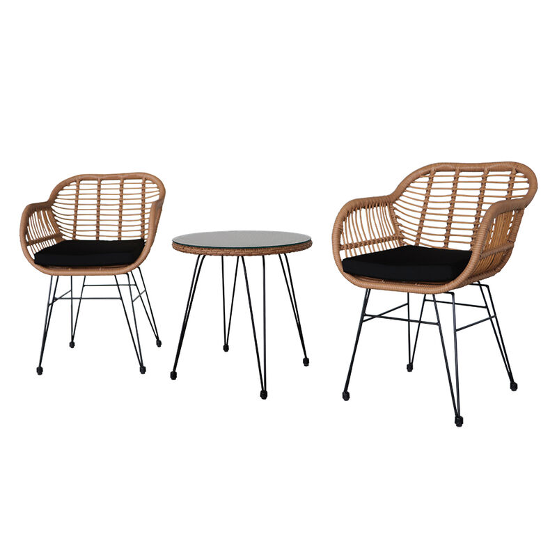 3-Piece Patio Conversation Set – Outdoor Sofa & Chairs with Cushions for Garden & Deck