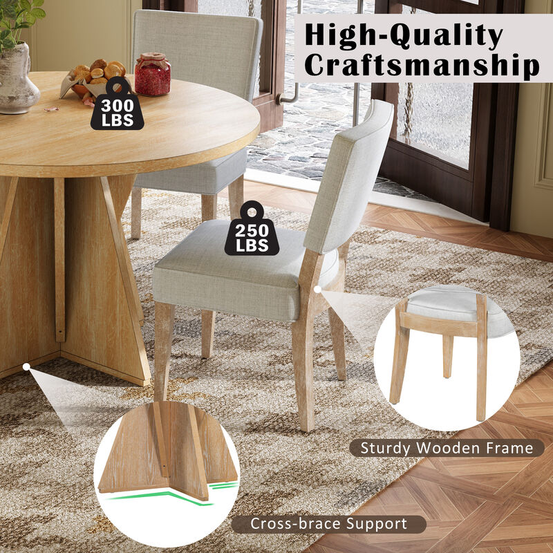 Merax Retro 5-Piece Round Dining Table Chairs Set