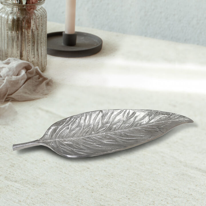 Handmade Decorative Silver Color Coated 10.23 x 3.54 x 0.46 Inches Aluminium Tray 060AB BBH Home's