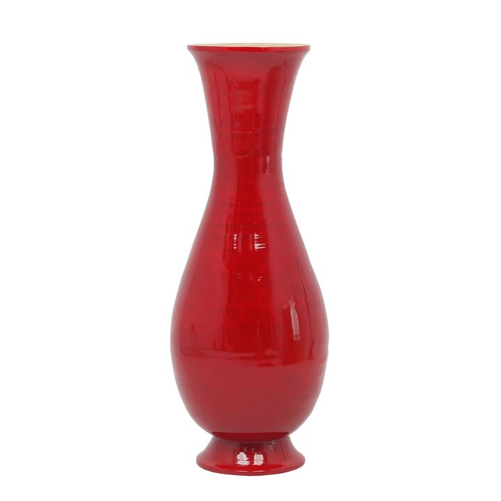 Tall Modern 13.8 in Dia Decorative Floor Vase: Handmade, Natural Bamboo Finish, Contemporary Home Décor, Handcrafted Bamboo, Elegant Interior Design, Bamboo Craftsmanship, Statement Piece for Modern Spaces, Medium