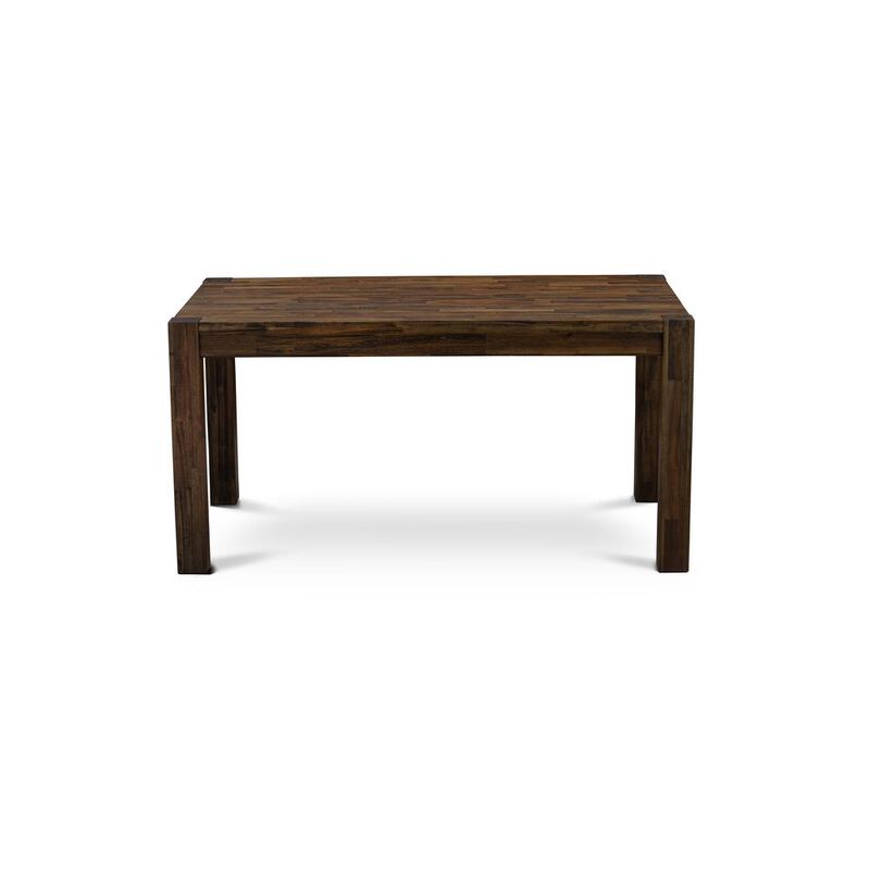 East West Furniture CN6-07-T  Beautiful Rectangular Table with Distressed Jacobean Color Table Top Surface and Asian Wood Dinette Table Wooden Legs - Distressed Jacobean Finish