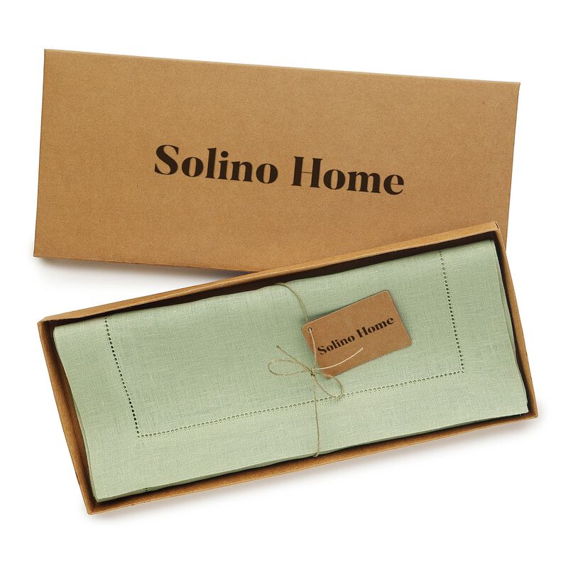 Solino Home 100% Pure Linen Table Runner | Classic Hemstitch for Thanksgiving, Christmas
