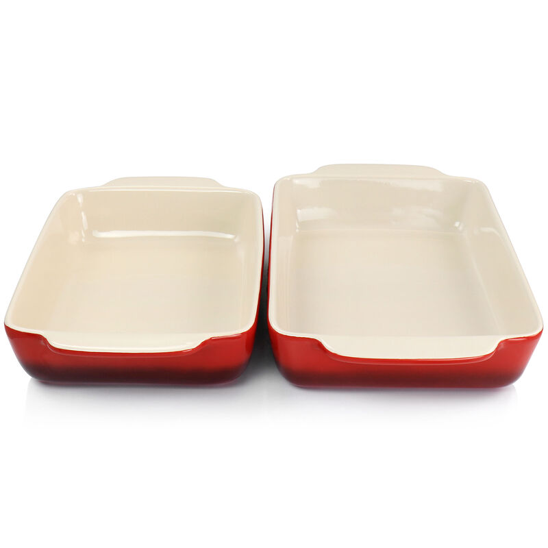 Crock Pot Artisan 2 Piece Stoneware Bake Pans in Gradient Red