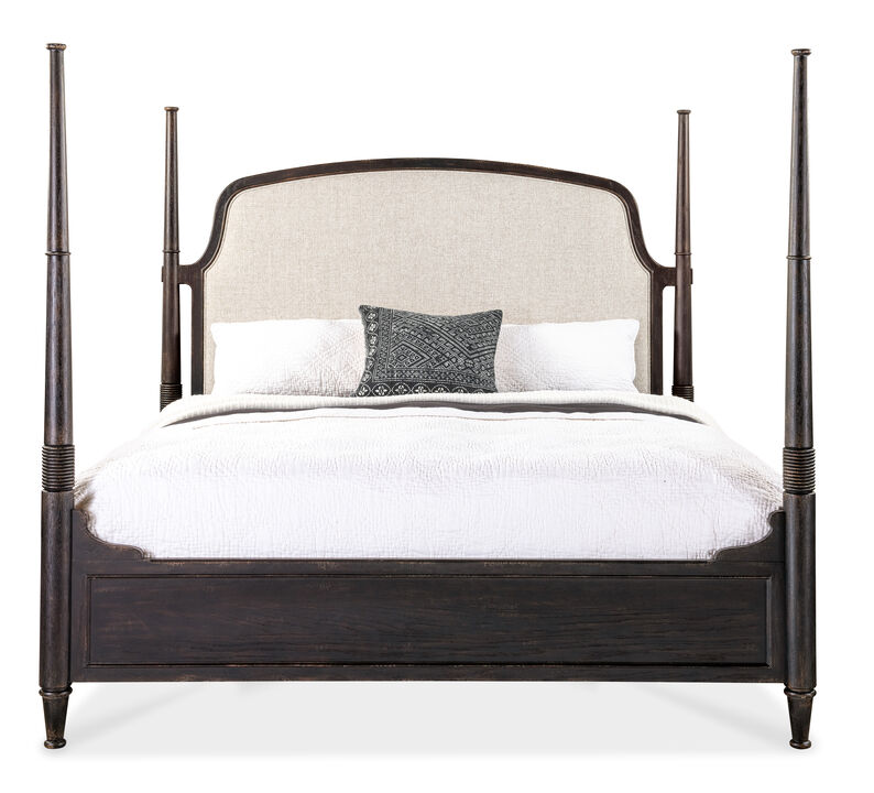 Americana King Upholstered Poster Bed