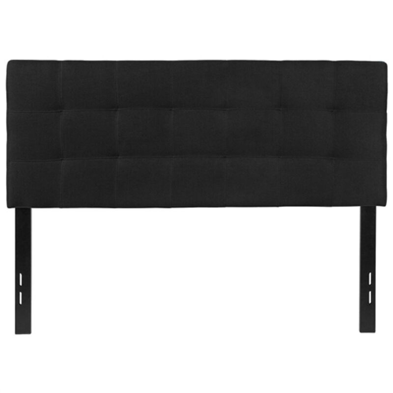 Upholstered Fabric Headboard with Box-Stitch Detailing for Modern Bedrooms