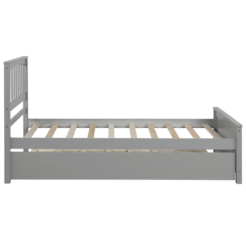 Merax Twin size Platform Bed with Trundle