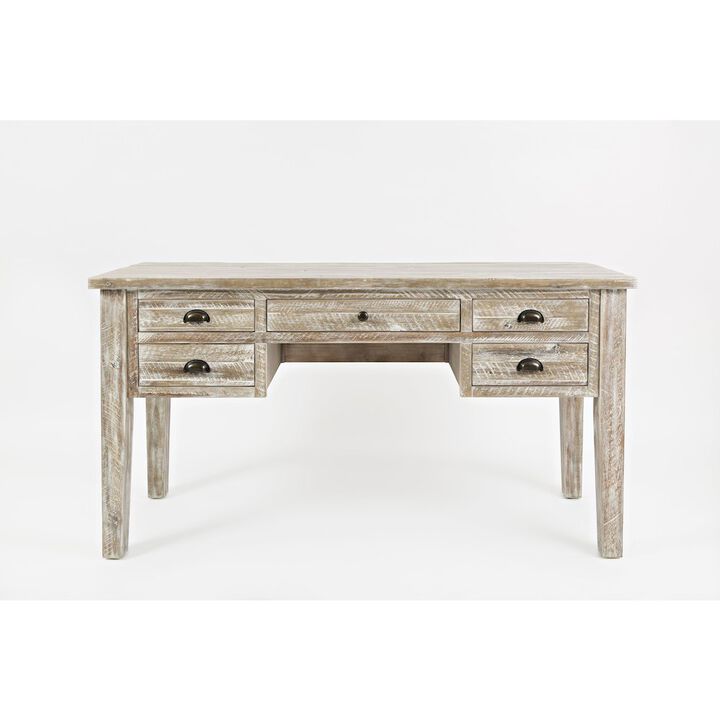 Jofran Artisan's Craft Rustic Farmhouse Distressed Solid Wood 5-Drawer Desk