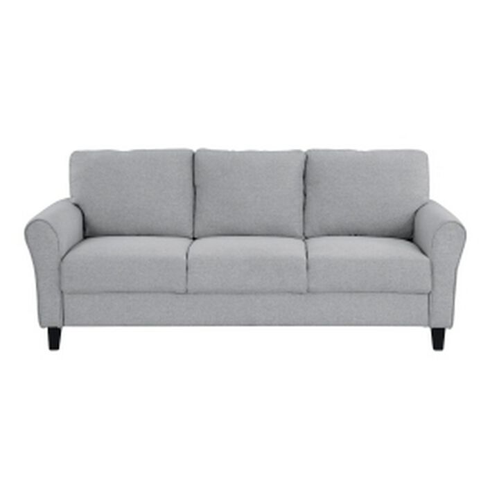 Engi Accent Sofa, Smooth Gray Polyester, Attached Back Cushion - Benzara