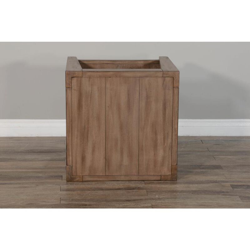 Sunny Designs Doe Valley 24 Mid-Century Wood End Table in Taupe Brown