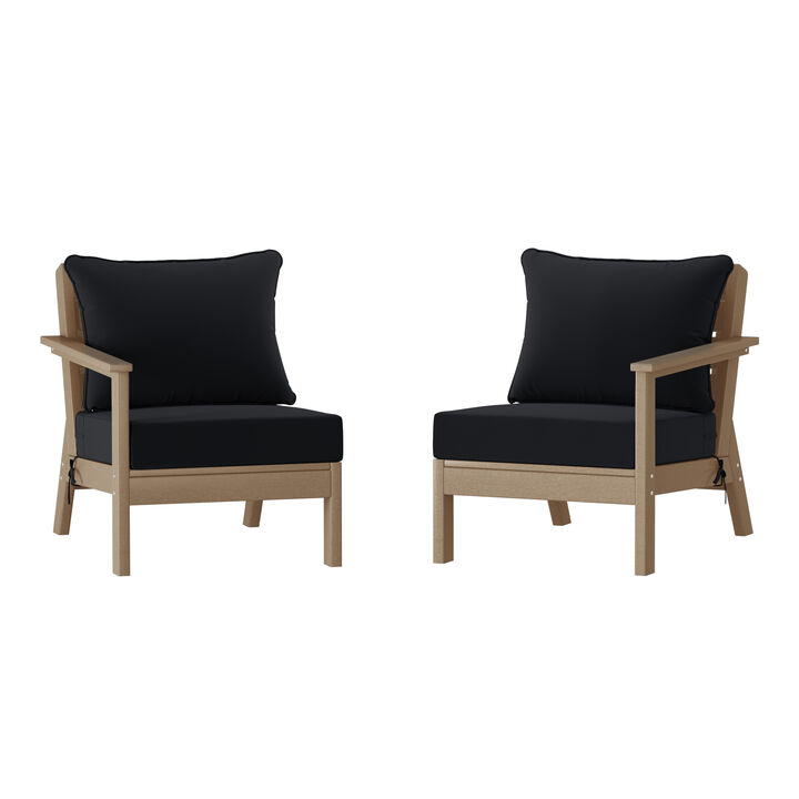WestinTrends Outdoor Patio HDPE Loveseat Sofa with Patio Cushions