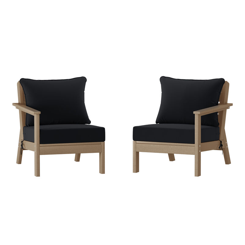 WestinTrends Outdoor Patio HDPE Loveseat Sofa with Patio Cushions
