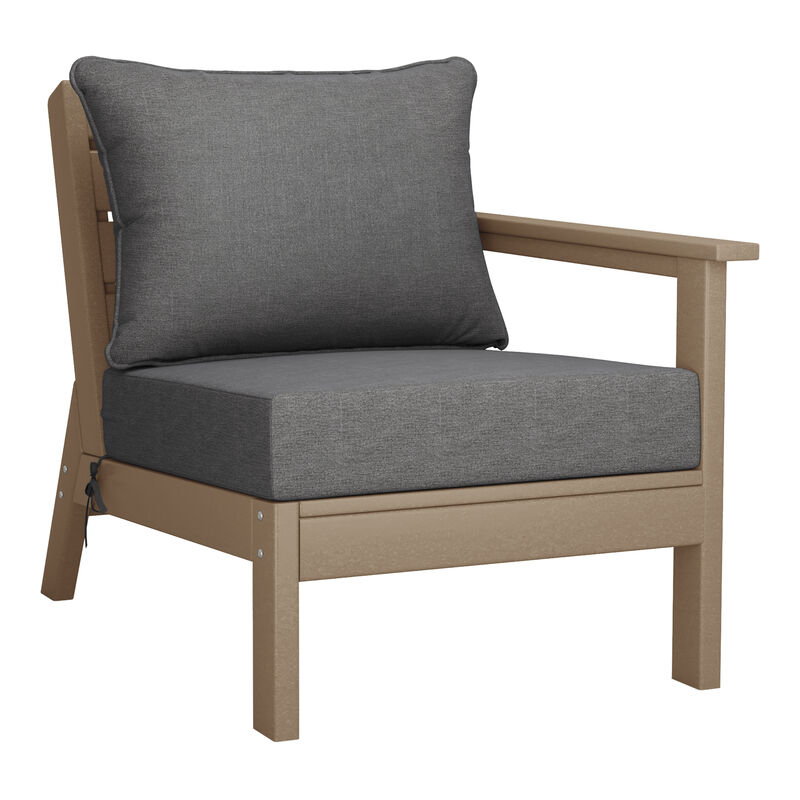 WestinTrends Outdoor Patio HDPE Loveseat Sofa with Patio Cushions