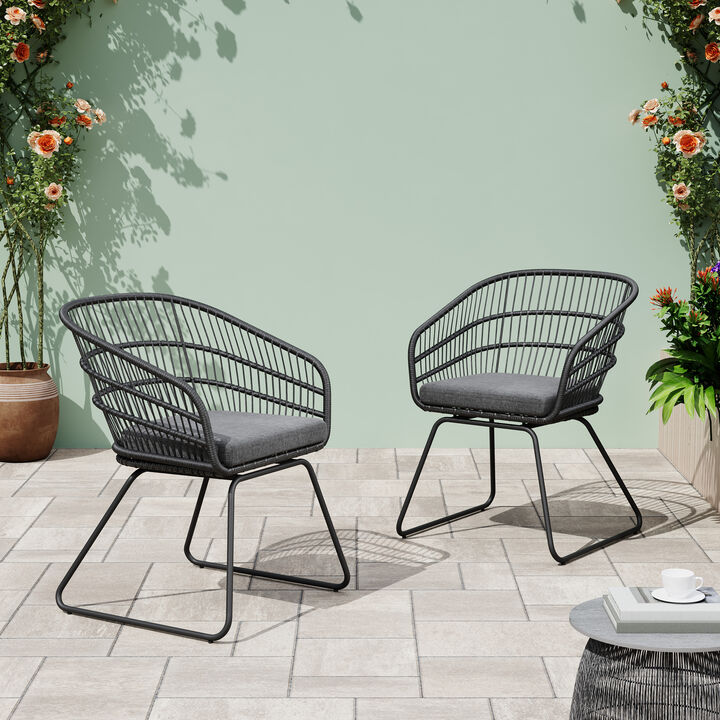 Merax 2PCS Outdoor Dining Chairs with Cushion
