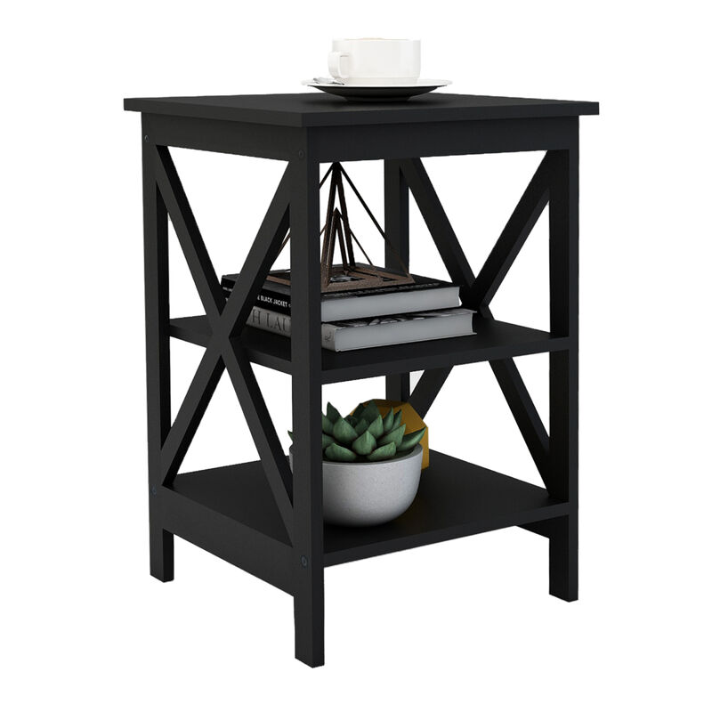 Oxford Small Side Table Black-MDF Material Legs