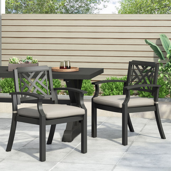 Merax 2 Pcs Outdoor Dining Chairs with Cushion