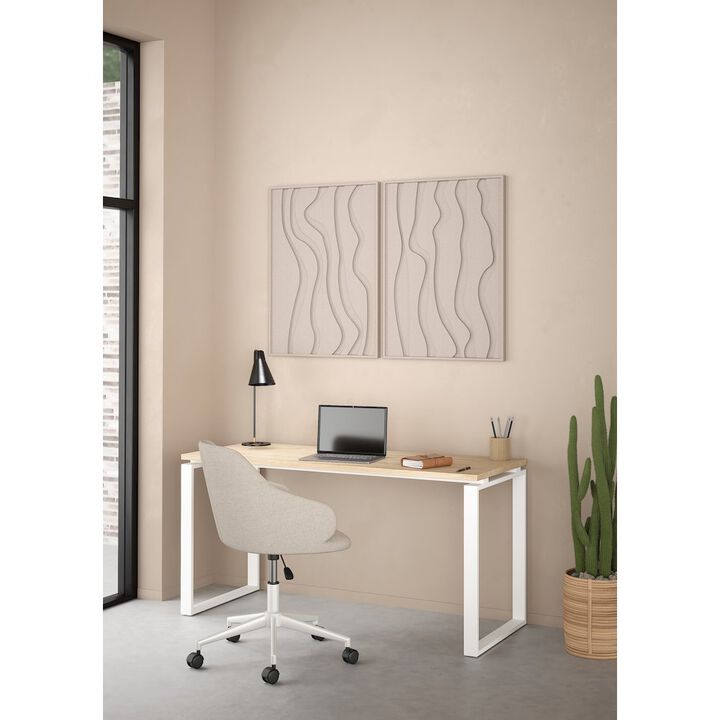 Tvilum Sign Home Office Writing Office Desk, Jackson Hickory/White