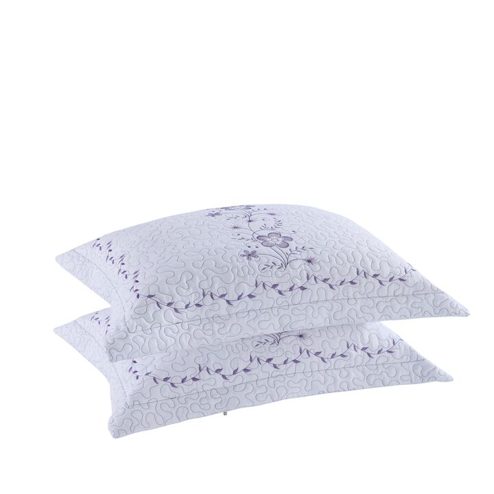 Marcielo 2 Pcs Embroidered Floral Pillow Shams