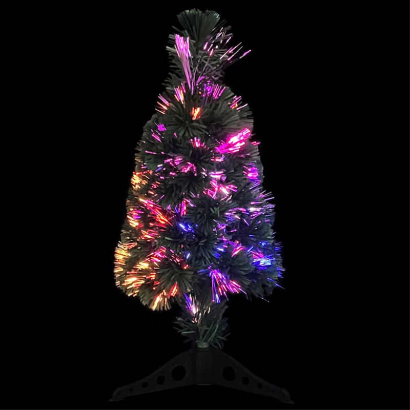 vidaXL Artificial Slim Christmas Tree with Stand 25.2" Fiber Optic