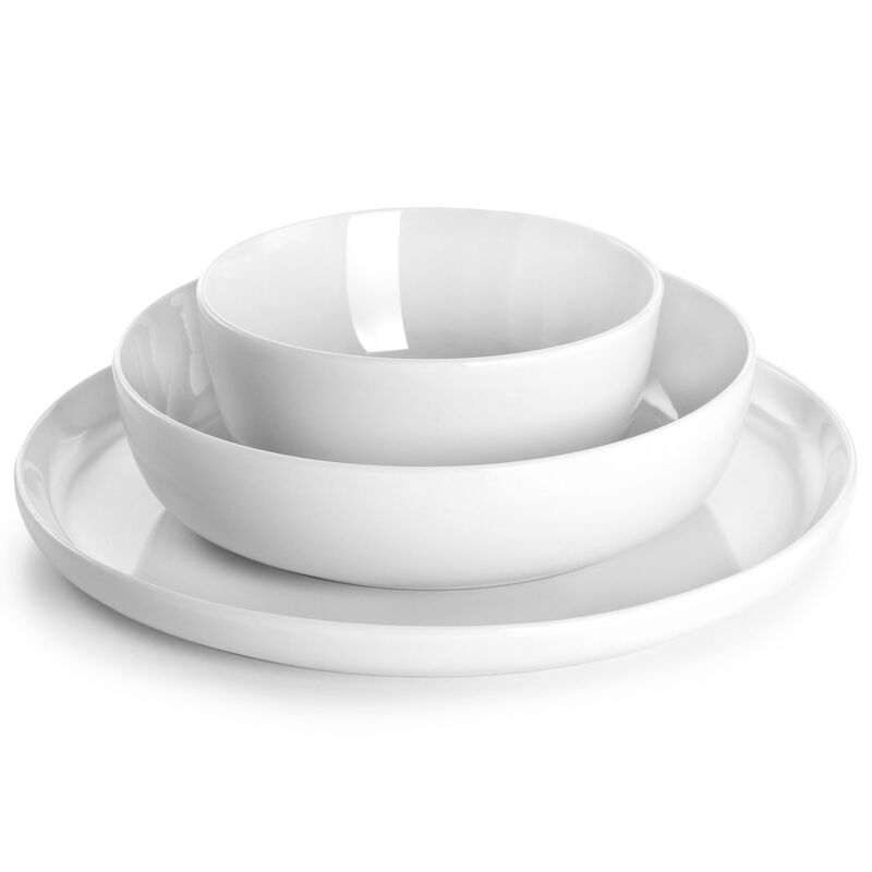 Gibson Home Avisala 12 Piece Fine Ceramic Dinnerware Set in White