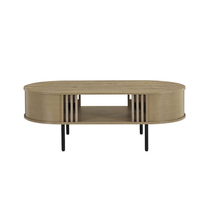 New Classic Furniture Brax 47.25 in. Natural Oval Wood Coffee Table