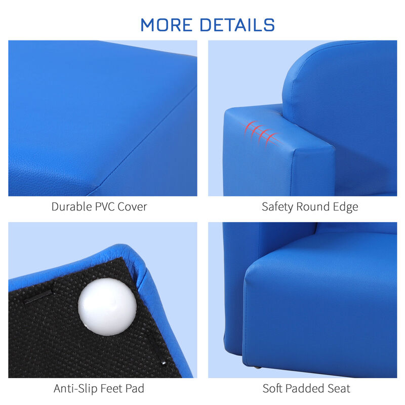 2-in-1 Kids Table & Sofa Chair Set Toddler Seat Armchair Desk Children Lounge - Blue