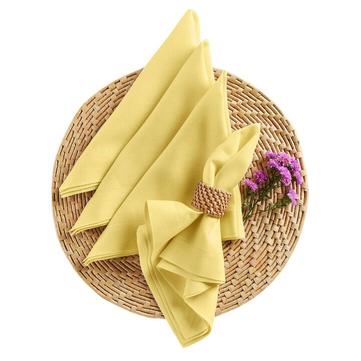 Solino Home 100% Pure Linen Dinner Napkins 20 x 20 Inch Set of 4 | Fete
