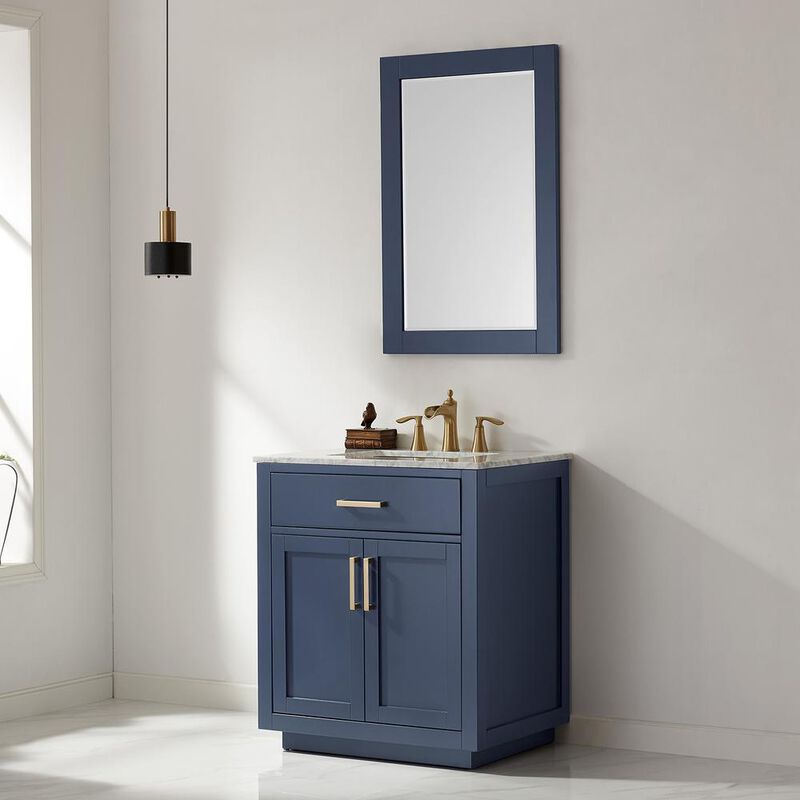 Altair 24 Rectangular Bathroom Wood Framed Wall Mirror in Royal Blue