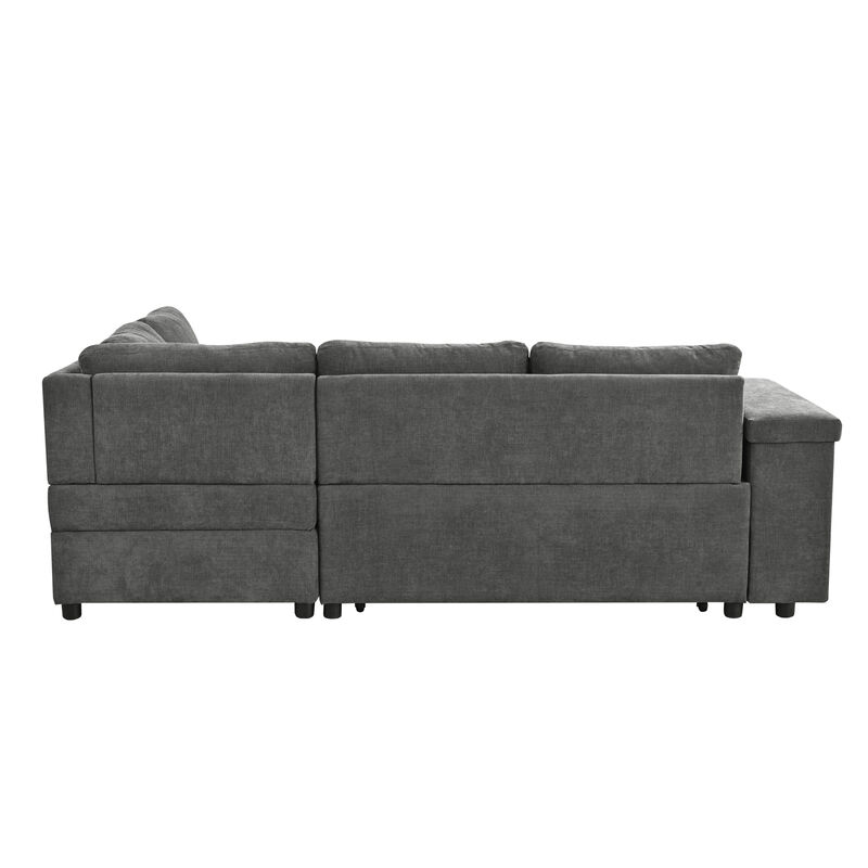 Merax L Shaped Sleeper Sofa Couch with Hidden Storage